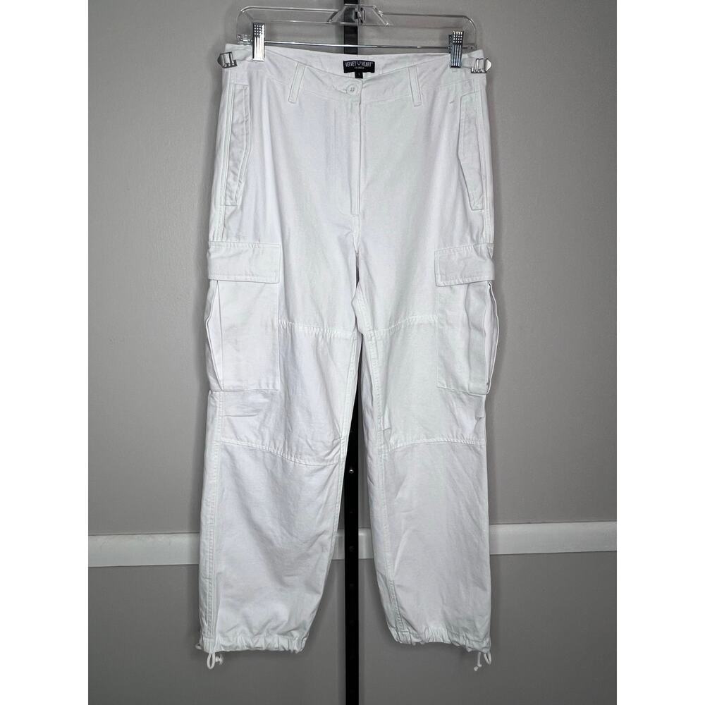 Velvet Heart White Cargo Jogger Pants Drawstring Hem Utility Size S